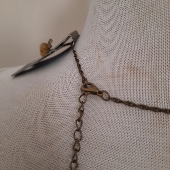 Paparazzi Necklace and Earrings Jewelry set Brown stone Bronze metal - Picture 3 of 8